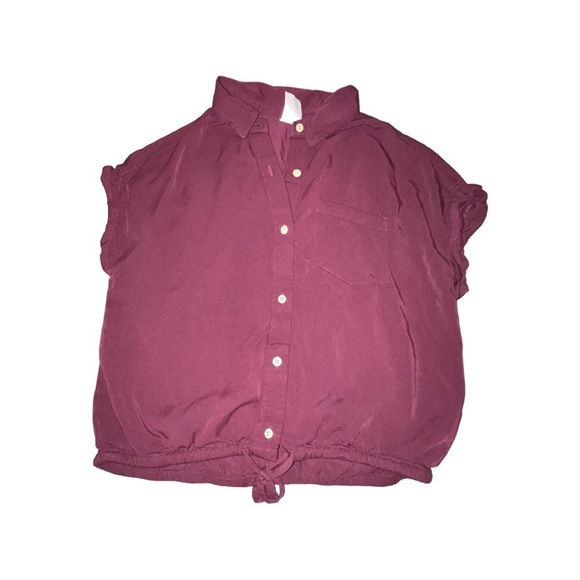 Button down Cropped Blouse - Picture 1 of 4